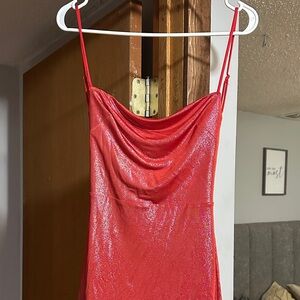 Lucy in the Sky Red Shimmer Mini Dress